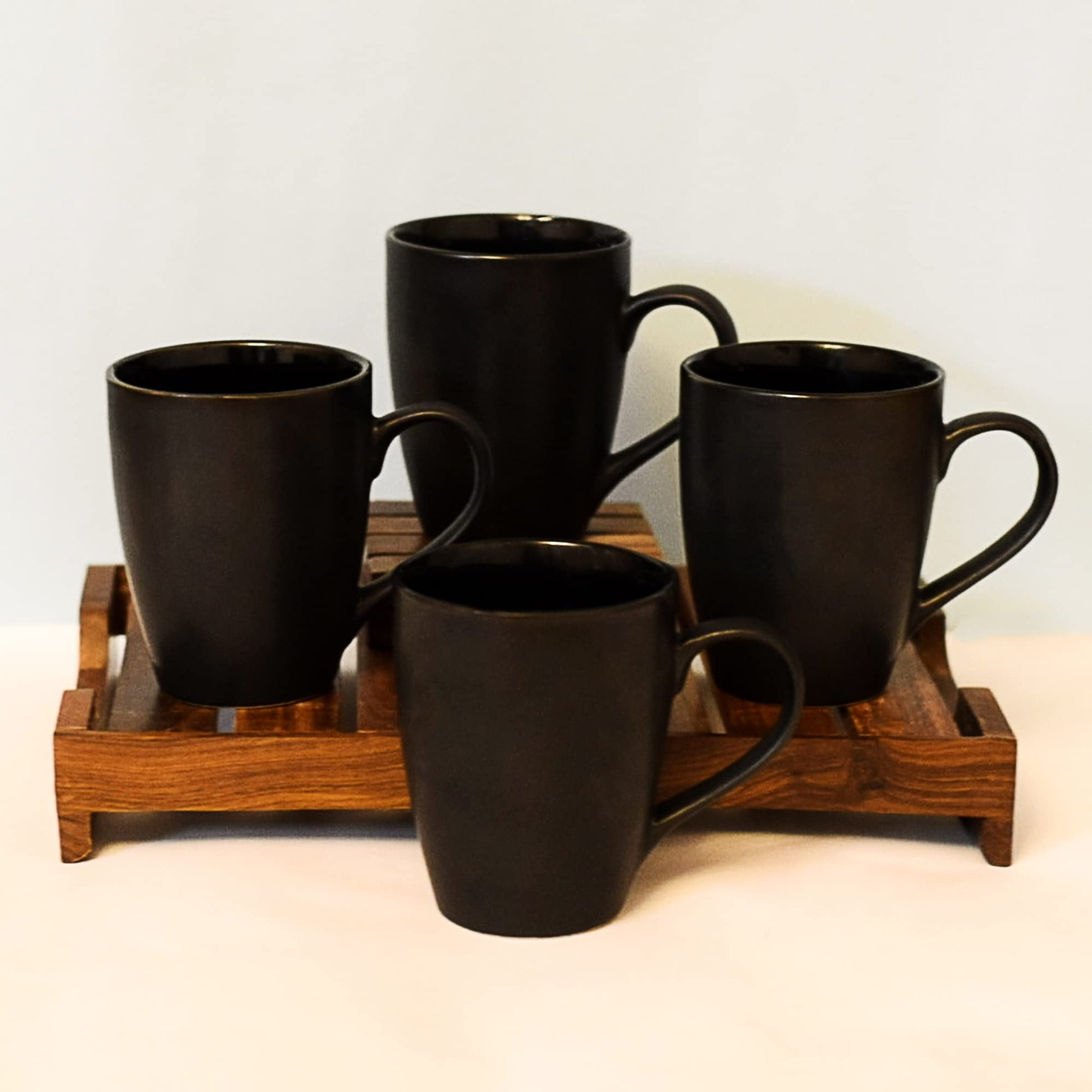 Black Coffee Mugs, 250 ML, Random Colour Inside, Handmade