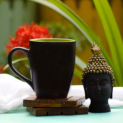 Black Coffee Mugs, 250 ML, Random Colour Inside, Handmade
